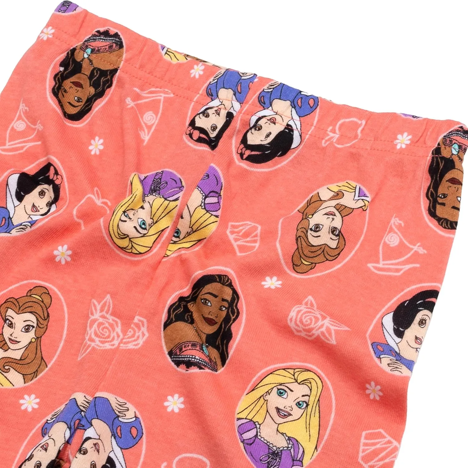 Disney Girls' 4-Piece Snug-fit Cotton Pajama Set, Soft & Cute for Kids