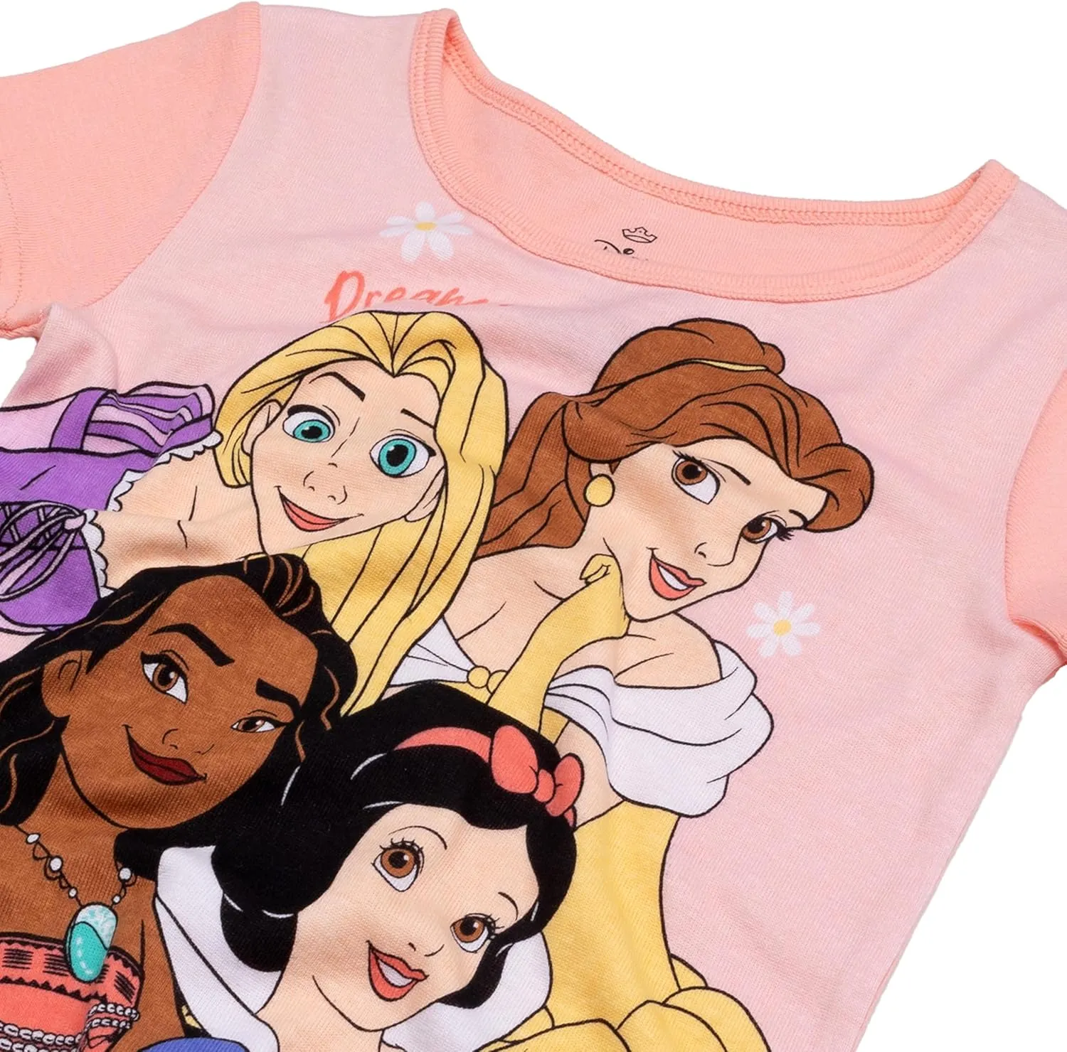 Disney Girls' 4-Piece Snug-fit Cotton Pajama Set, Soft & Cute for Kids