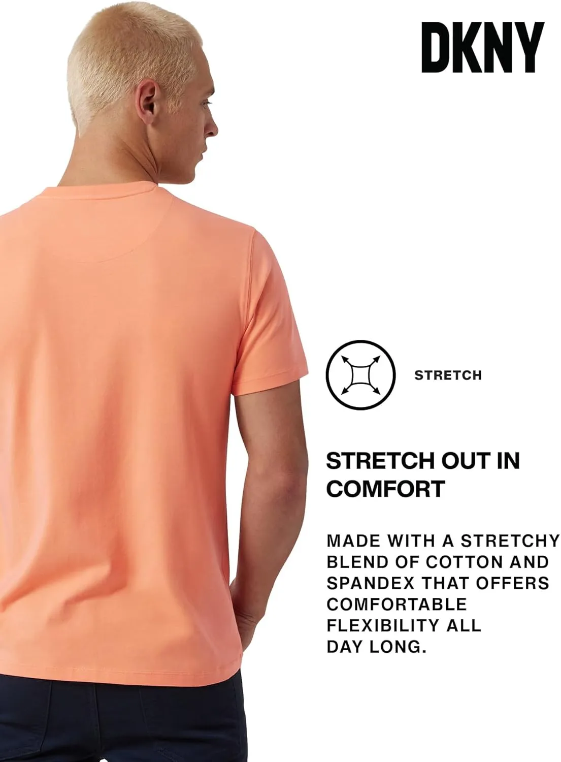DKNY Mens Tshirts - Luxury Crew Neck T Shirts for Men | Premium Soft Mens Tshirts | Plain Dress Tee Shirts Men
