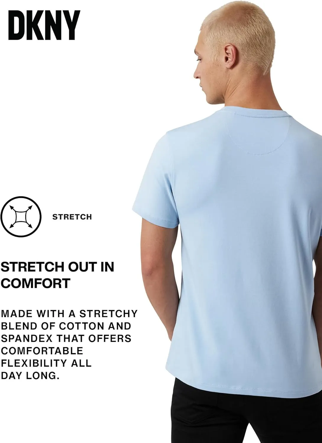 DKNY Mens Tshirts - Luxury Crew Neck T Shirts for Men | Premium Soft Mens Tshirts | Plain Dress Tee Shirts Men