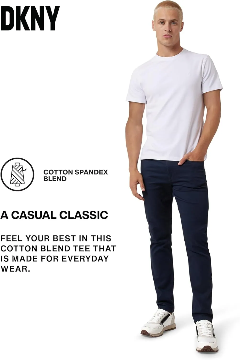 DKNY Mens Tshirts - Luxury Crew Neck T Shirts for Men | Premium Soft Mens Tshirts | Plain Dress Tee Shirts Men