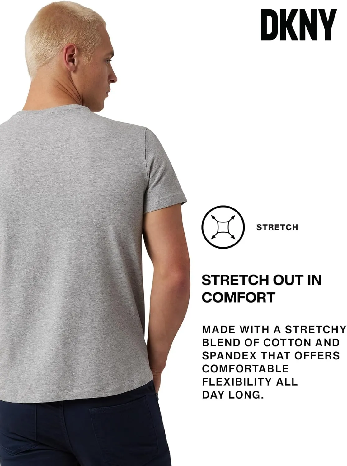 DKNY Mens Tshirts - Luxury Crew Neck T Shirts for Men | Premium Soft Mens Tshirts | Plain Dress Tee Shirts Men