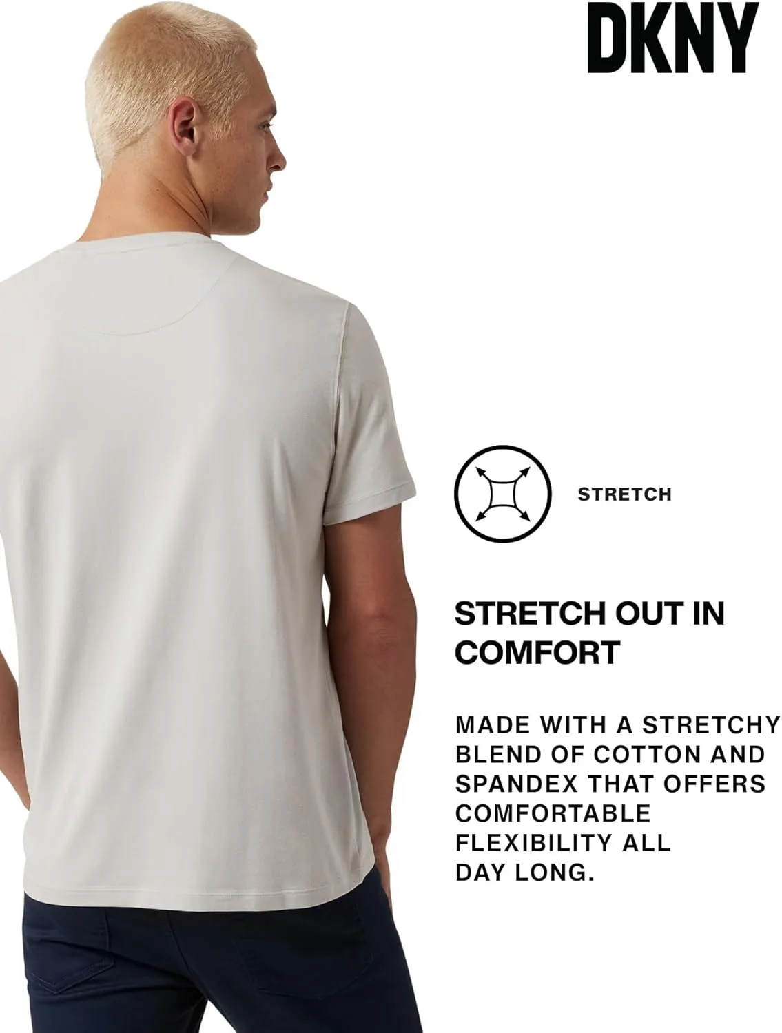 DKNY Mens Tshirts - Luxury Crew Neck T Shirts for Men | Premium Soft Mens Tshirts | Plain Dress Tee Shirts Men