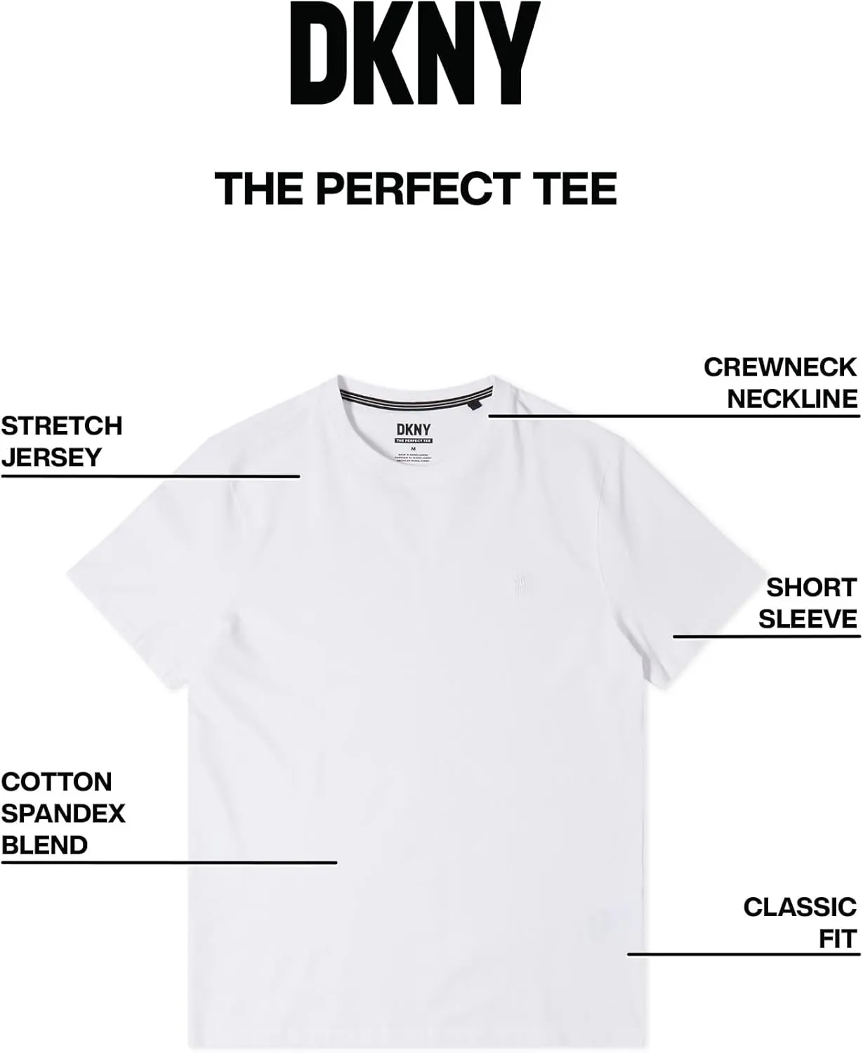 DKNY Mens Tshirts - Luxury Crew Neck T Shirts for Men | Premium Soft Mens Tshirts | Plain Dress Tee Shirts Men