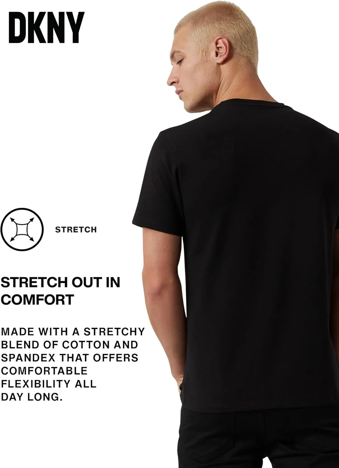 DKNY Mens Tshirts - Luxury Crew Neck T Shirts for Men | Premium Soft Mens Tshirts | Plain Dress Tee Shirts Men