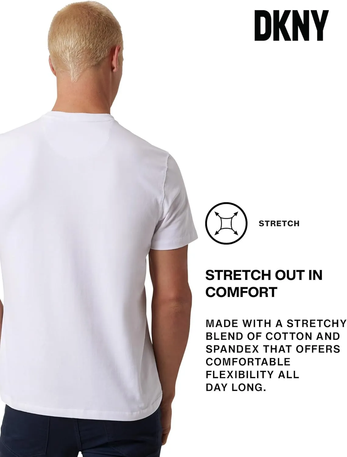 DKNY Mens Tshirts - Luxury Crew Neck T Shirts for Men | Premium Soft Mens Tshirts | Plain Dress Tee Shirts Men