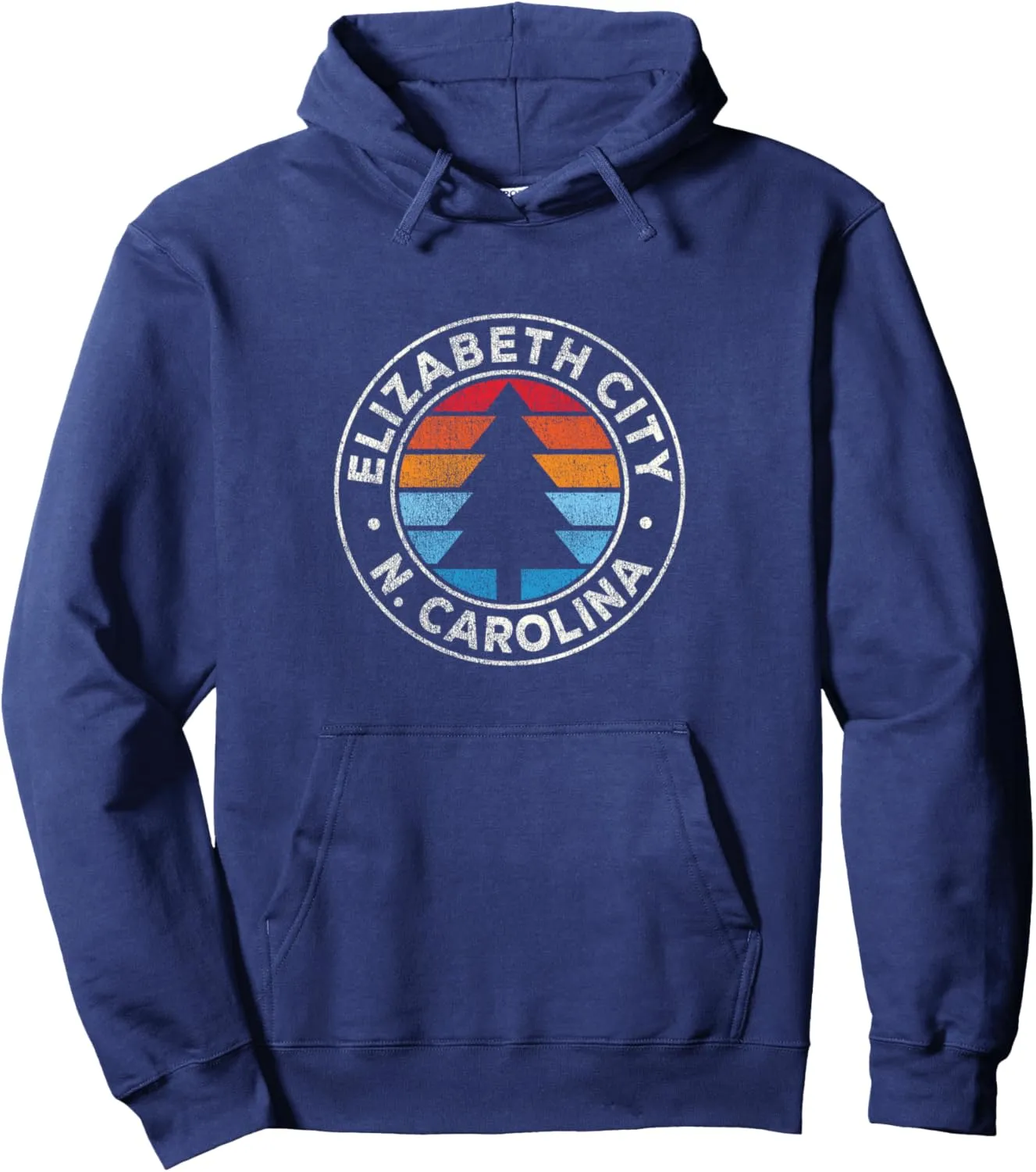 Elizabeth City North Carolina NC Vintage Graphic Retro 70s Pullover Hoodie