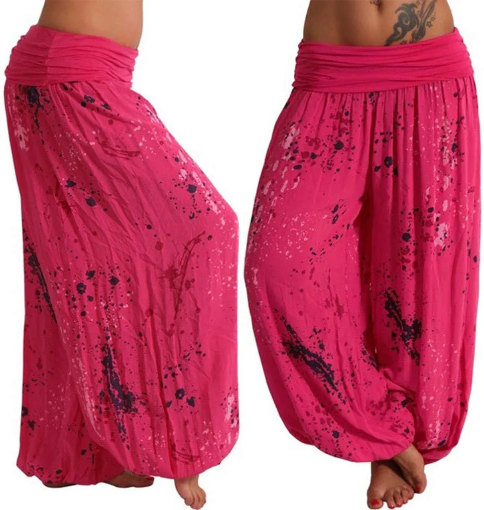 Fashion Pants for Women Fashion Printed Elastic Waist Binded Feet Harem Trousers Loose Fit Hip Hop Summer Street Pant