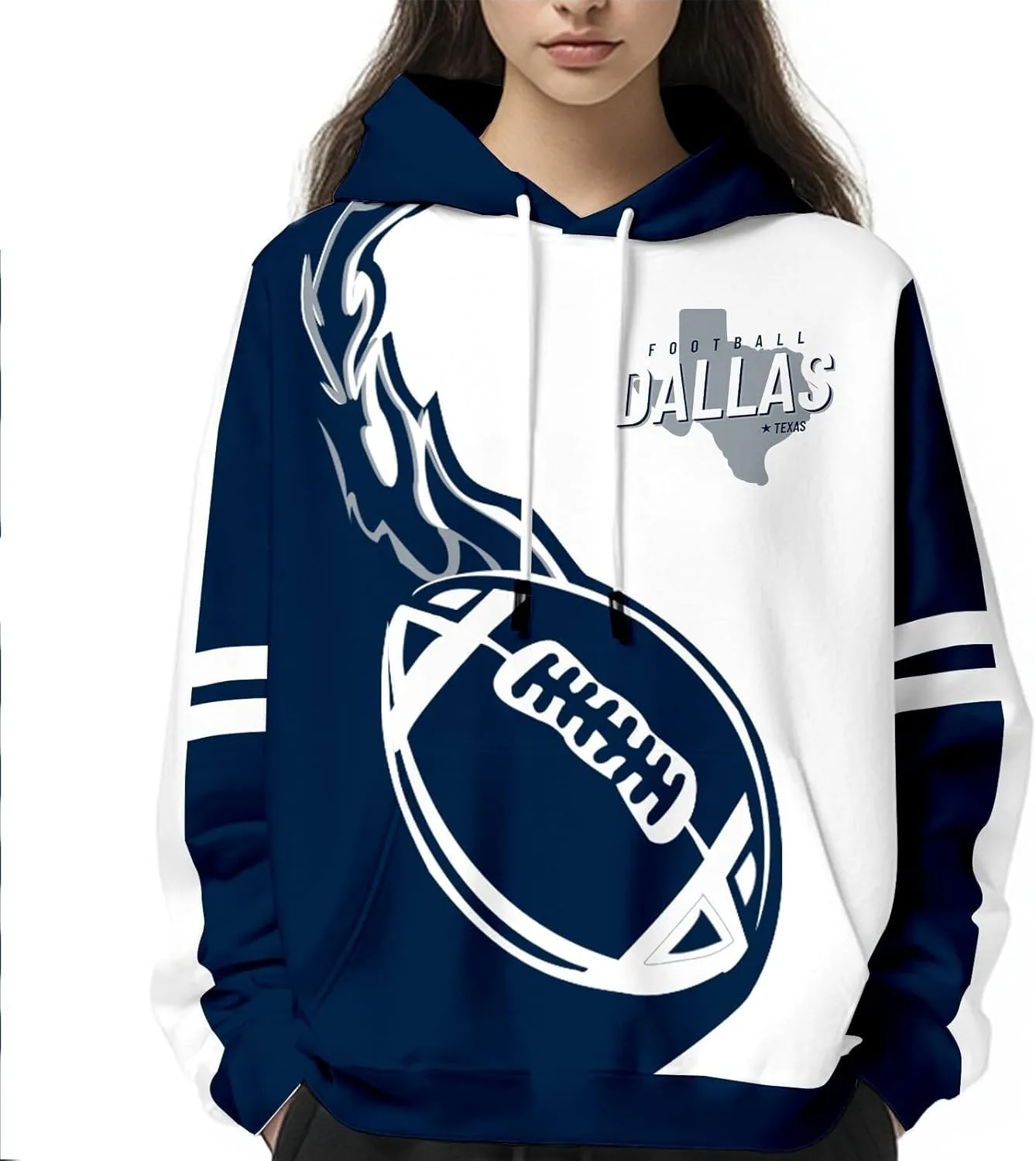 Football Hoodies for Men Women City Sweatshirts Fans Gifts Casual Collar Drawstring Long Sleeve Hoodie Pullover