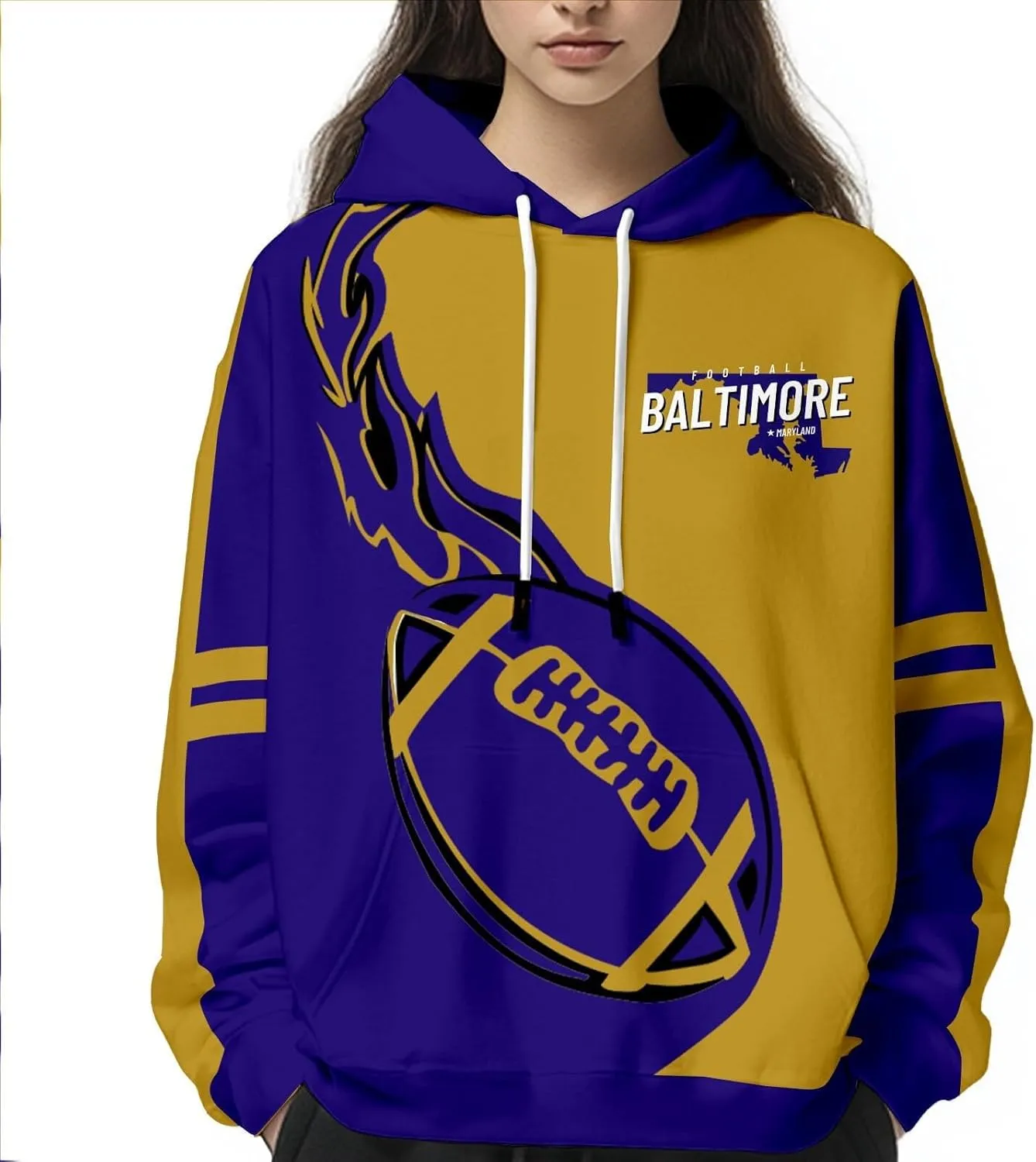 Football Hoodies for Men Women City Sweatshirts Fans Gifts Casual Collar Drawstring Long Sleeve Hoodie Pullover