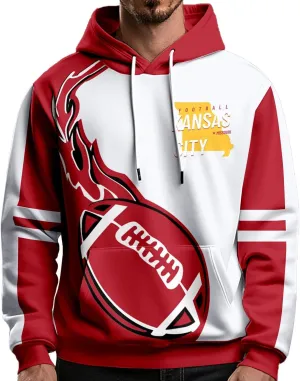 Football Hoodies for Men Women City Sweatshirts Fans Gifts Casual Collar Drawstring Long Sleeve Hoodie Pullover