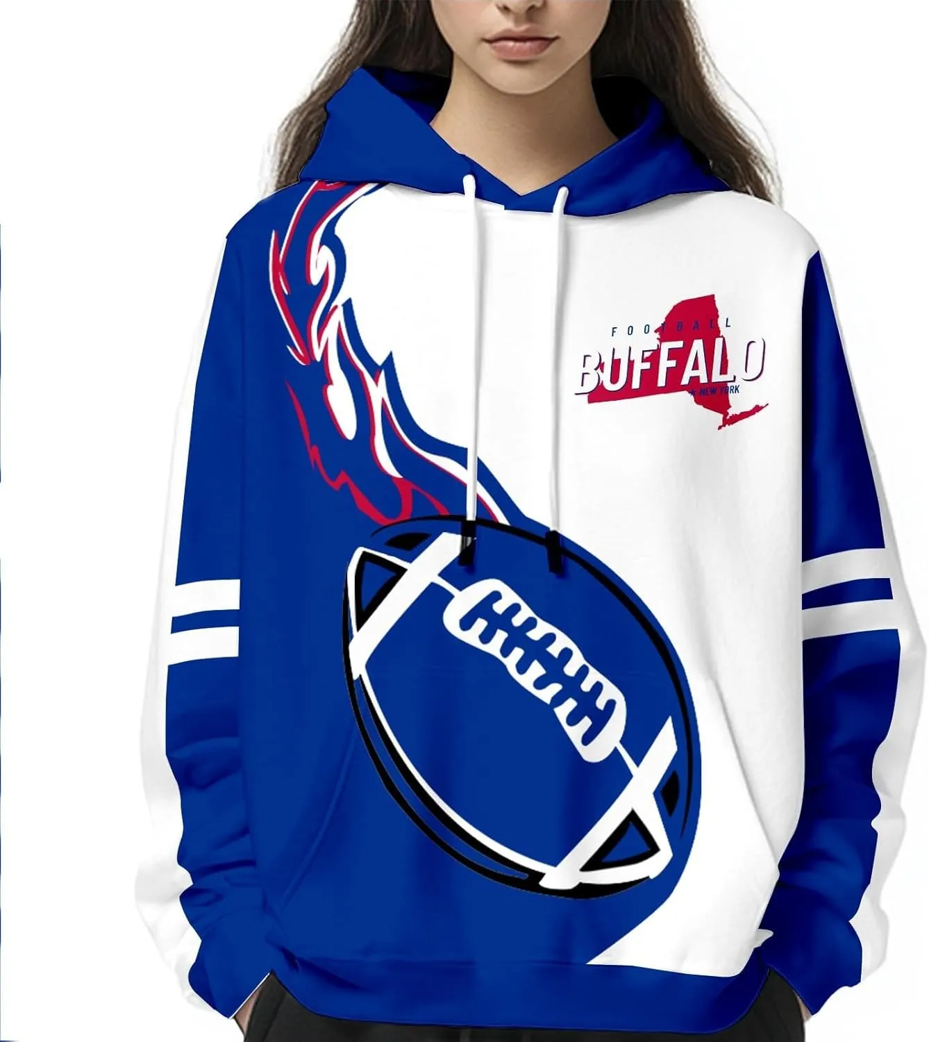 Football Hoodies for Men Women City Sweatshirts Fans Gifts Casual Collar Drawstring Long Sleeve Hoodie Pullover