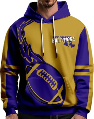Football Hoodies for Men Women City Sweatshirts Fans Gifts Casual Collar Drawstring Long Sleeve Hoodie Pullover