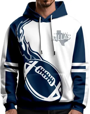 Football Hoodies for Men Women City Sweatshirts Fans Gifts Casual Collar Drawstring Long Sleeve Hoodie Pullover