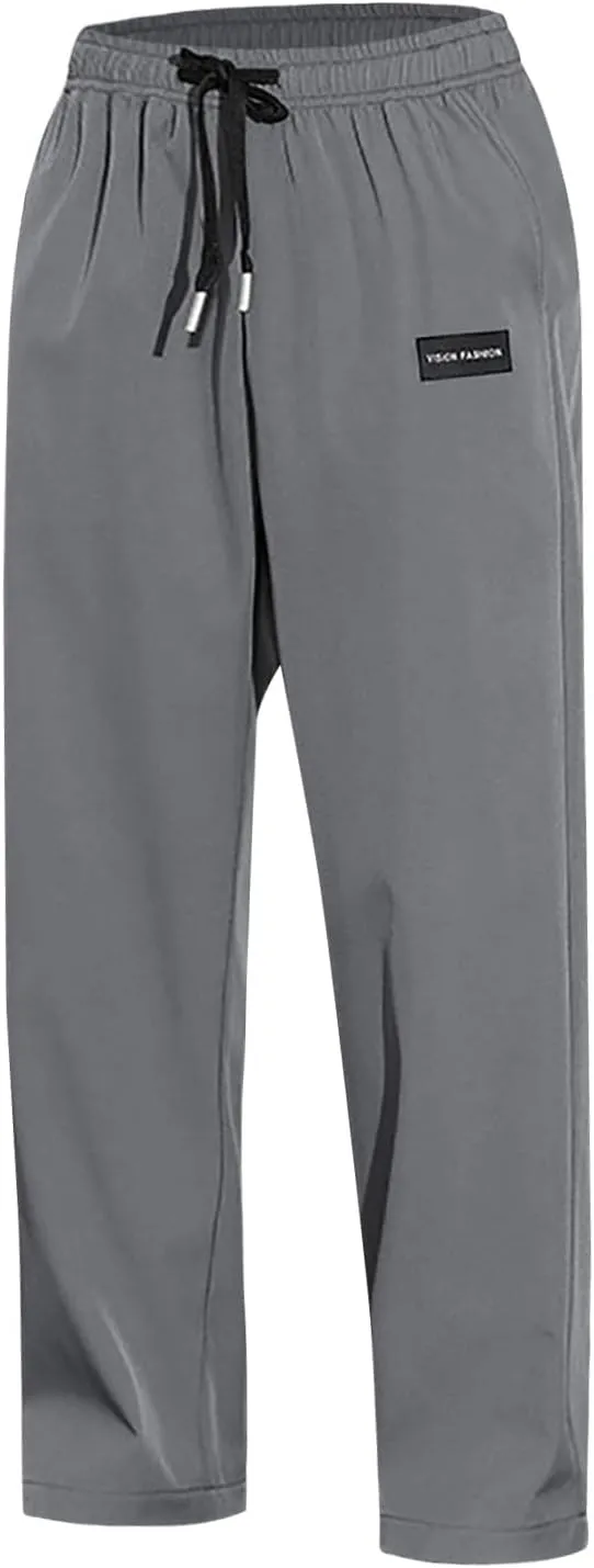 FZVYD Black Chinos Mens Joggers Cargo Pants Fashion Casual Sweatpants Work Pants Drawstring Loose Trousers with Pockets