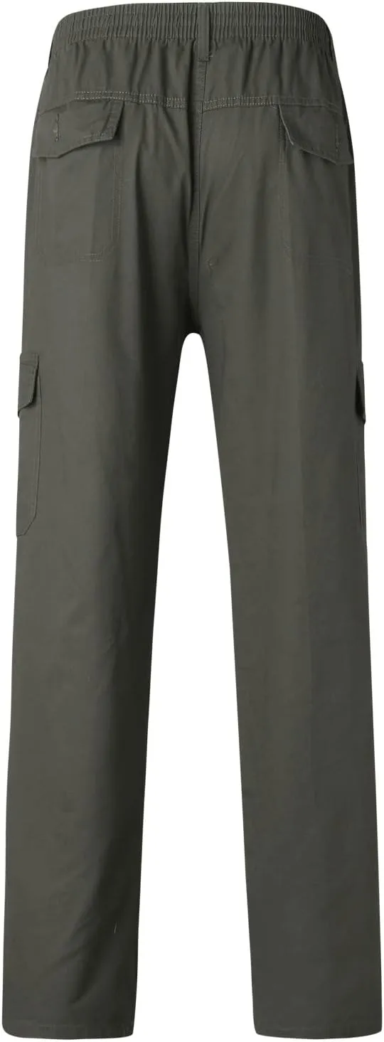 FZVYD Black Chinos Mens Joggers Cargo Pants Fashion Casual Sweatpants Work Pants Drawstring Loose Trousers with Pockets