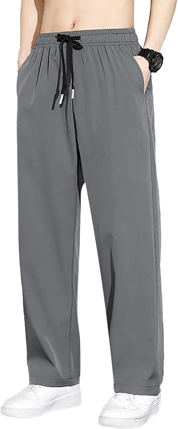 FZVYD Black Chinos Mens Joggers Cargo Pants Fashion Casual Sweatpants Work Pants Drawstring Loose Trousers with Pockets