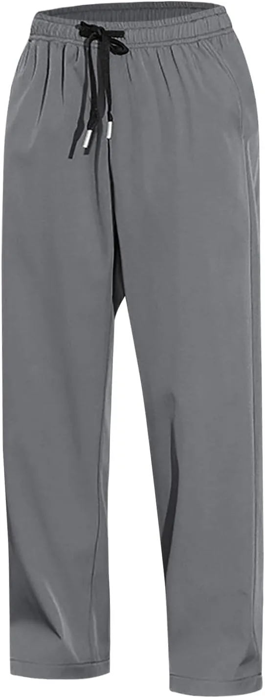 FZVYD Black Chinos Mens Joggers Cargo Pants Fashion Casual Sweatpants Work Pants Drawstring Loose Trousers with Pockets