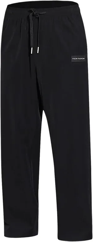 FZVYD Black Chinos Mens Joggers Cargo Pants Fashion Casual Sweatpants Work Pants Drawstring Loose Trousers with Pockets