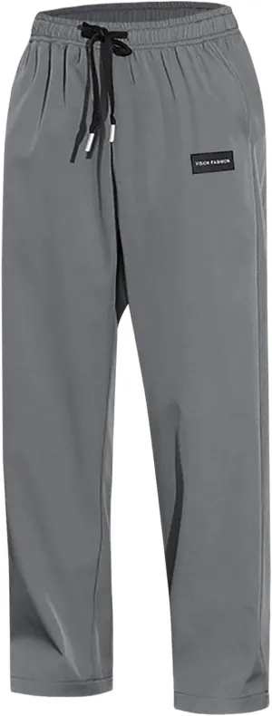 FZVYD Black Chinos Mens Joggers Cargo Pants Fashion Casual Sweatpants Work Pants Drawstring Loose Trousers with Pockets