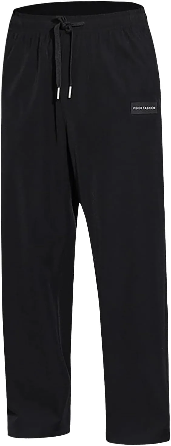 FZVYD Black Chinos Mens Joggers Cargo Pants Fashion Casual Sweatpants Work Pants Drawstring Loose Trousers with Pockets
