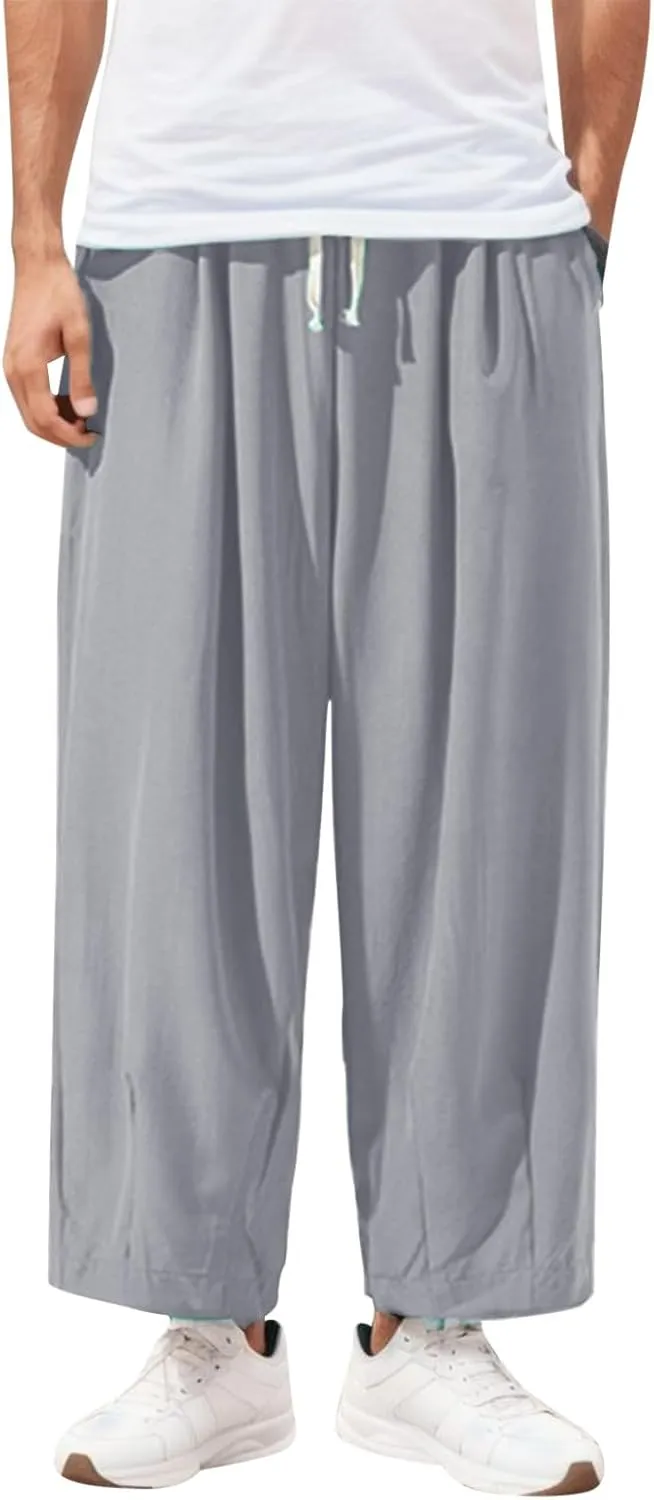 FZVYD Black Chinos Mens Joggers Cargo Pants Fashion Casual Sweatpants Work Pants Drawstring Loose Trousers with Pockets