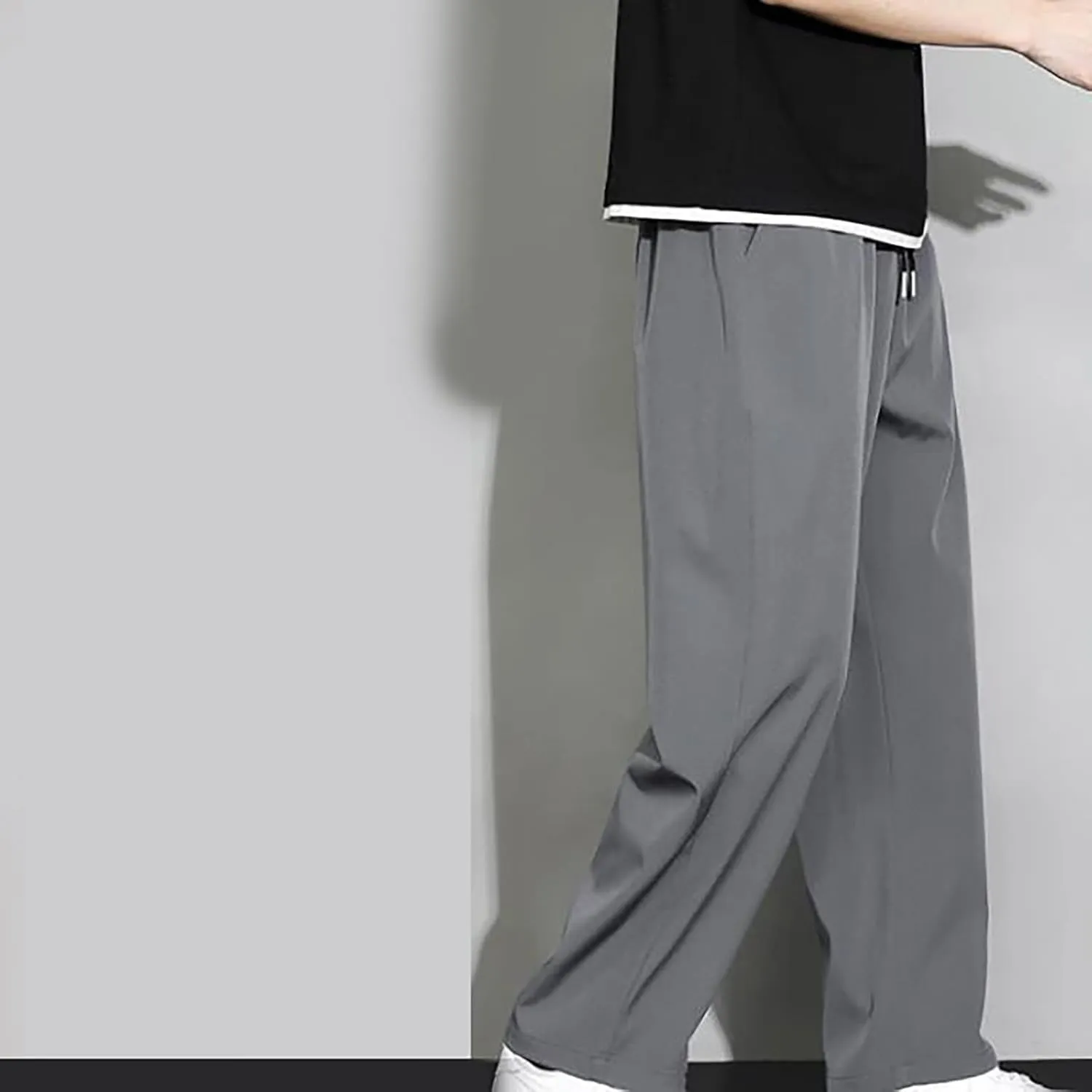 FZVYD Black Chinos Mens Joggers Cargo Pants Fashion Casual Sweatpants Work Pants Drawstring Loose Trousers with Pockets