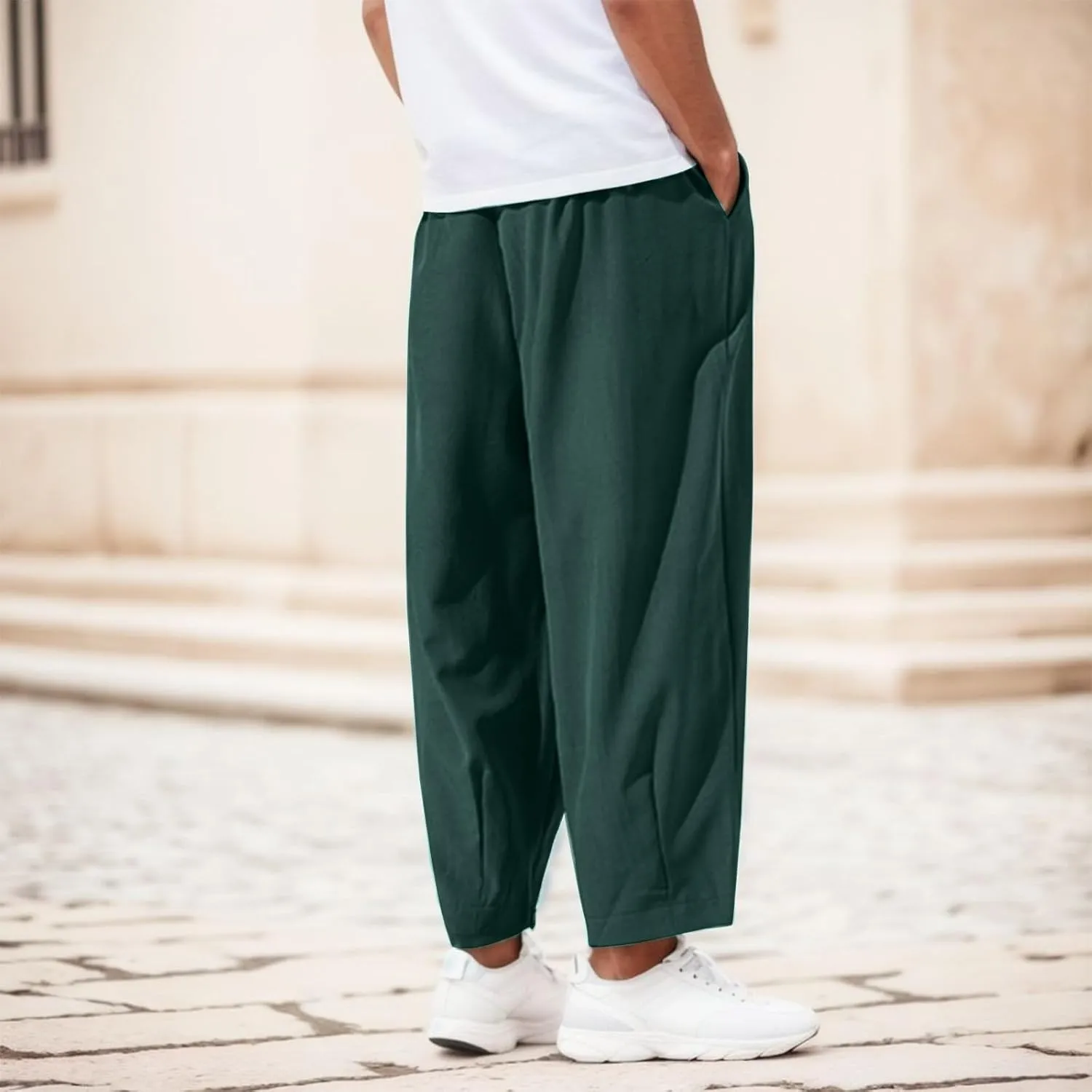 FZVYD Black Chinos Mens Joggers Cargo Pants Fashion Casual Sweatpants Work Pants Drawstring Loose Trousers with Pockets
