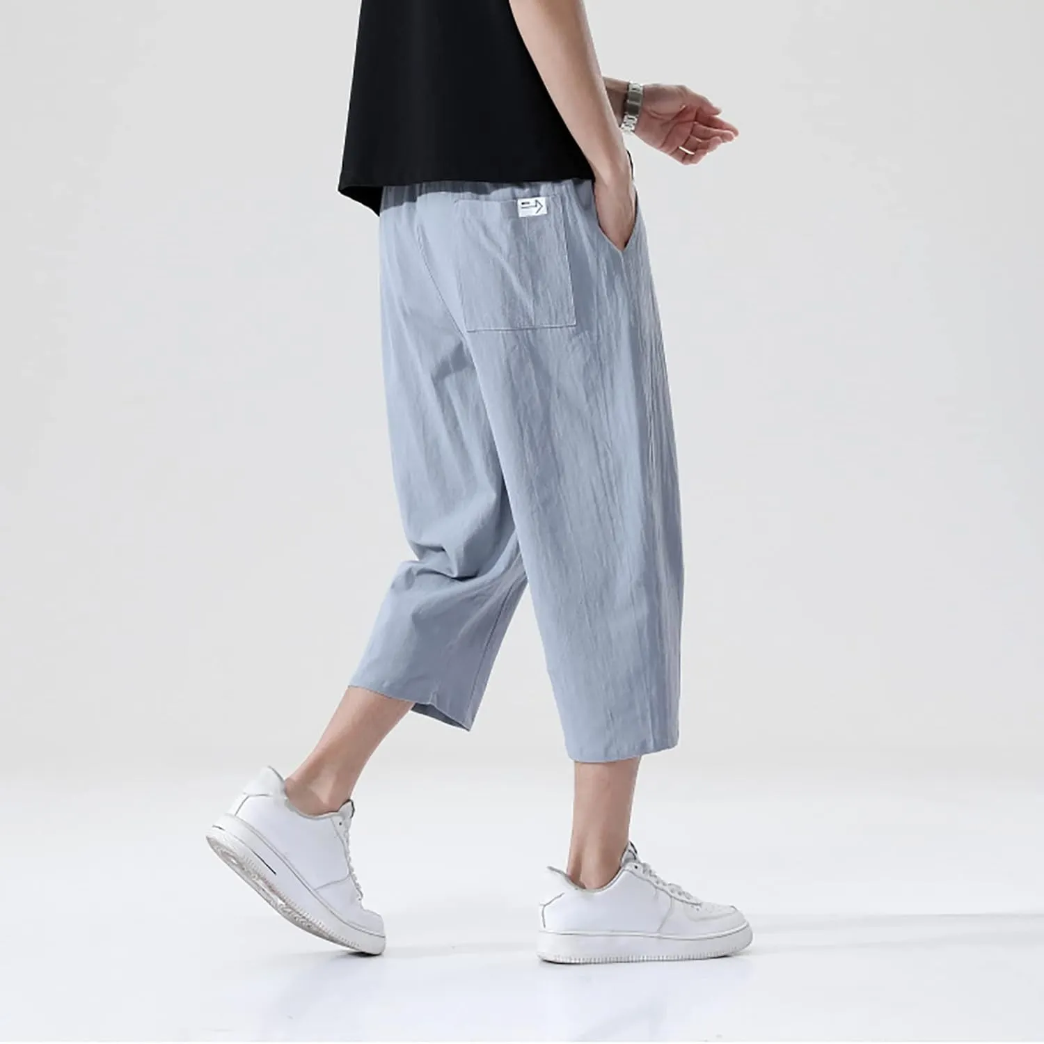FZVYD Mens Pink Pants Mens Casual Elastic Drawstring Cargo Pants Lightweight Relaxed Fit Cotton Workout Sweatpants 2023