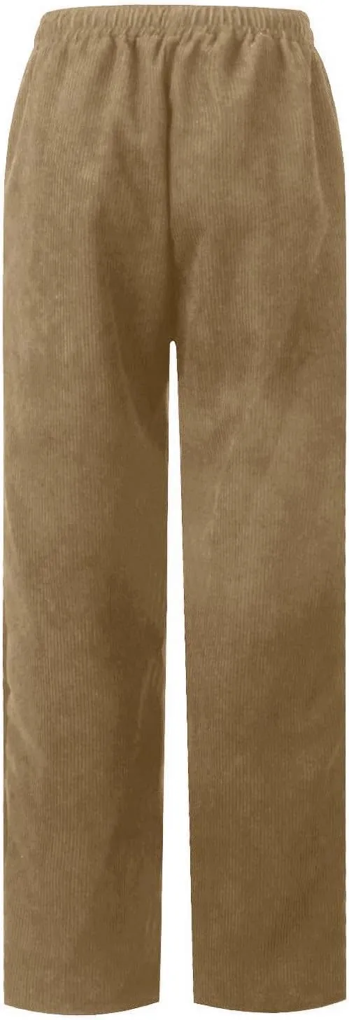 FZYLQY Corduroy Pants for Women Casual Drawstring Elastic High Waist Straight Leg Pants Loose Comfy Trousers with Pockets