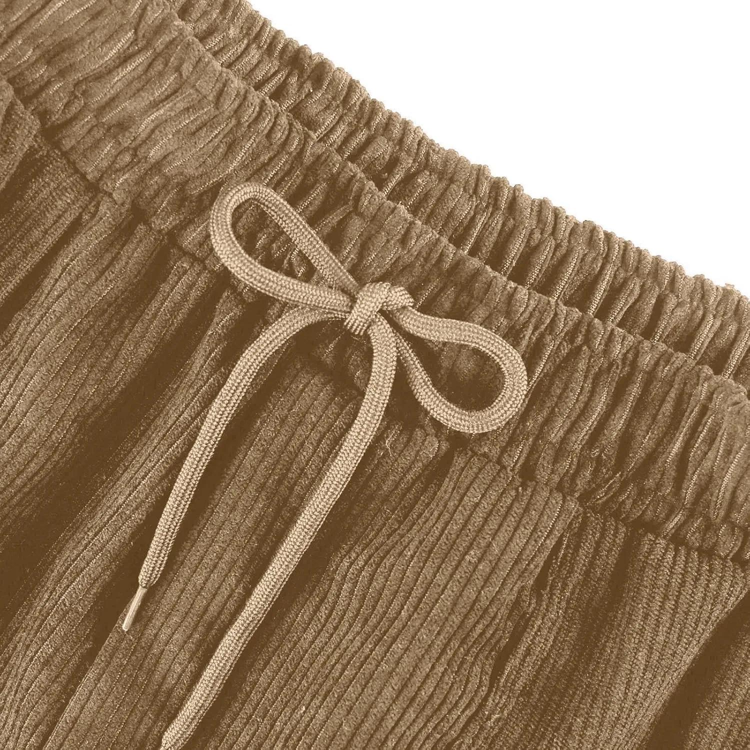 FZYLQY Corduroy Pants for Women Casual Drawstring Elastic High Waist Straight Leg Pants Loose Comfy Trousers with Pockets