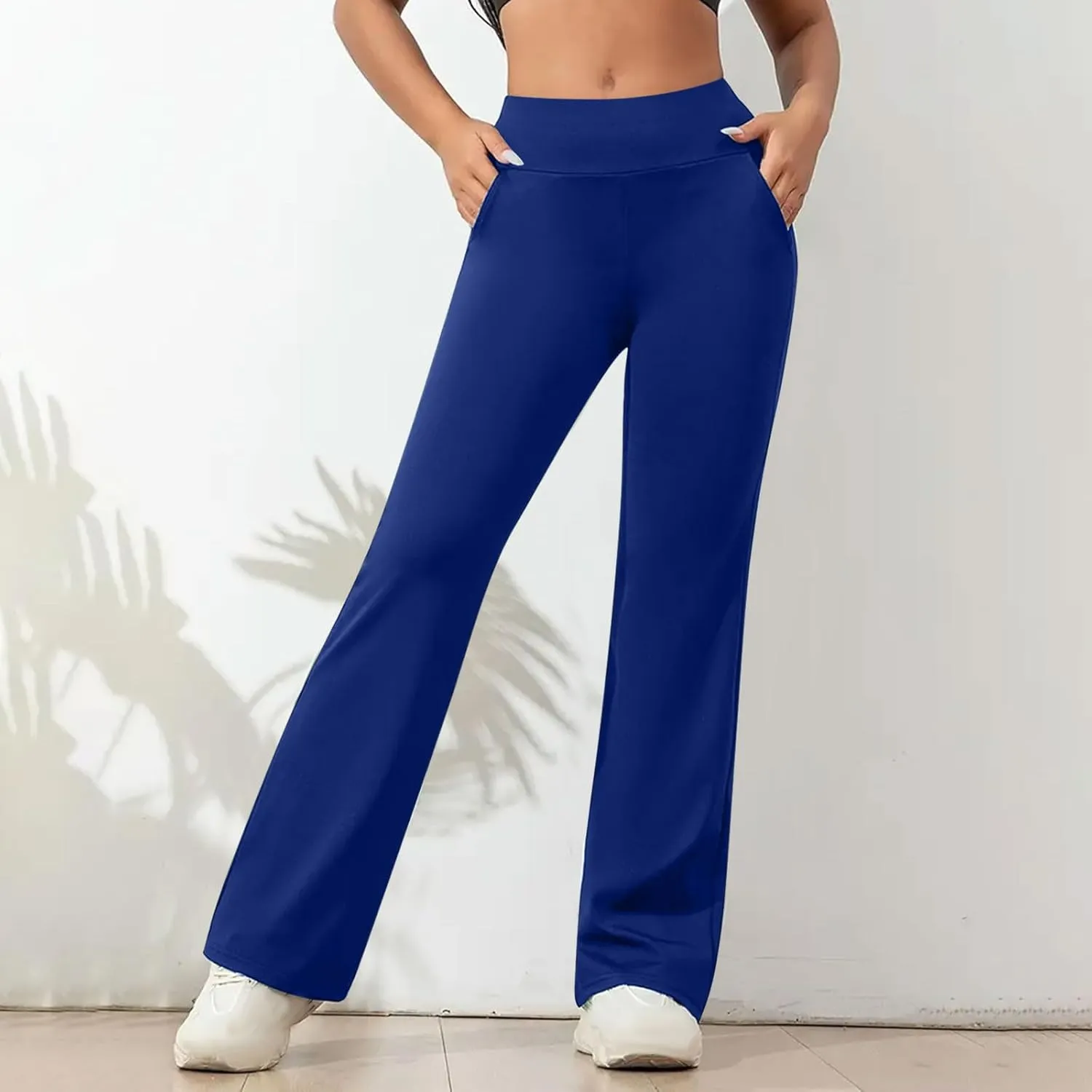 FZYLQY Womens Casual Pants Tummy Control High Waisted Pants Wide Straight Leg Pants Workout Yoga Pants Trousers with Pockets