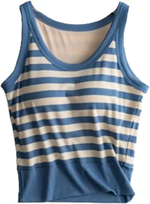 Generic Built in Bra Tank Tops for Women Cotton Shelf Bra Camisoles Spaghetti Strap Tank Tops Basic Layer Cami