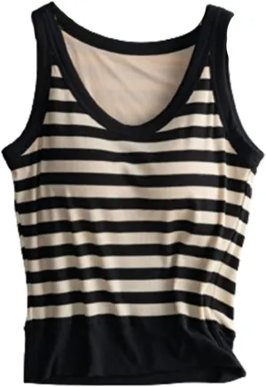 Generic Built in Bra Tank Tops for Women Cotton Shelf Bra Camisoles Spaghetti Strap Tank Tops Basic Layer Cami