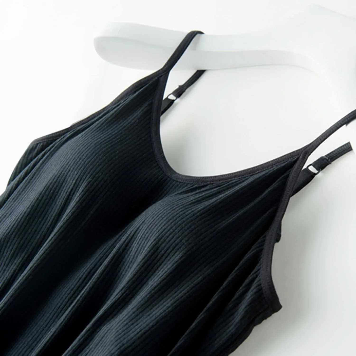 Generic Built in Bra Tank Tops for Women Cotton Shelf Bra Camisoles Spaghetti Strap Tank Tops Basic Layer Cami