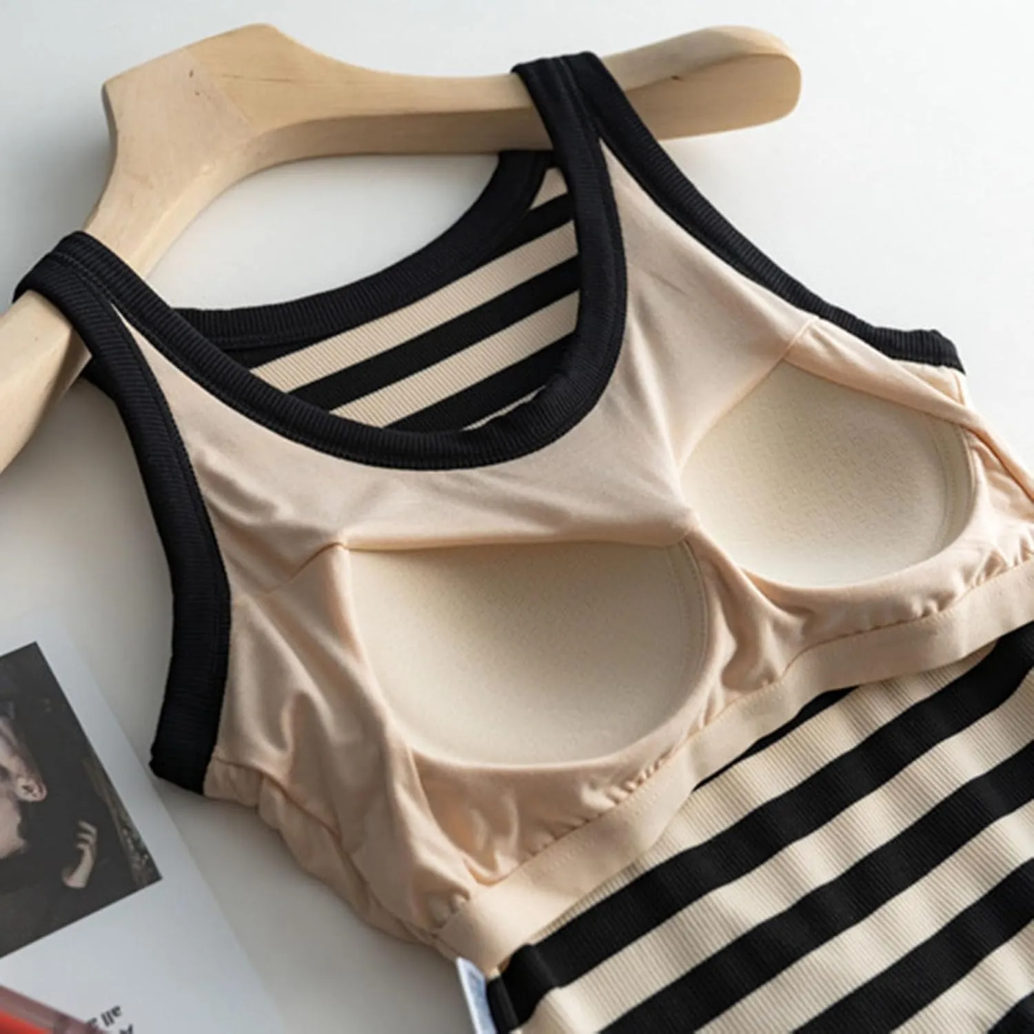 Generic Built in Bra Tank Tops for Women Cotton Shelf Bra Camisoles Spaghetti Strap Tank Tops Basic Layer Cami