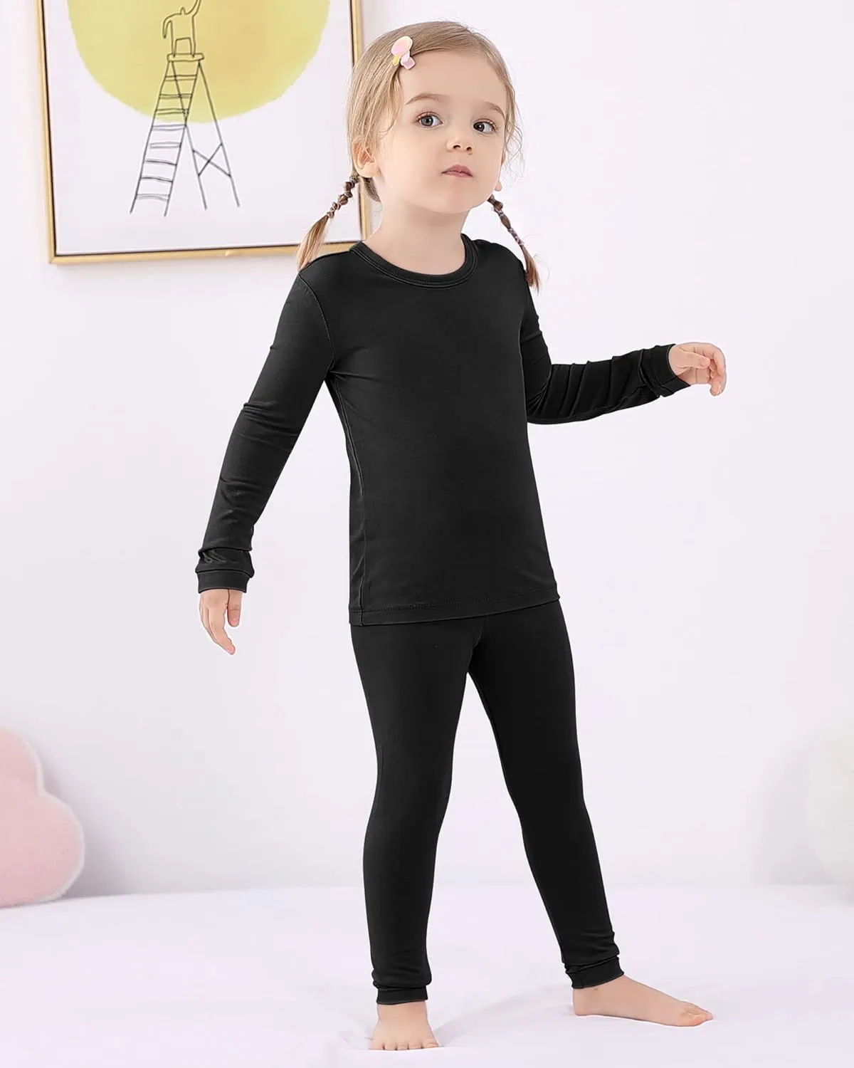 GUISBY Rayon made from Bamboo Pajamas Sets, Kids Toddler Boys Girls Daily Snug Fit Sleepwear Set