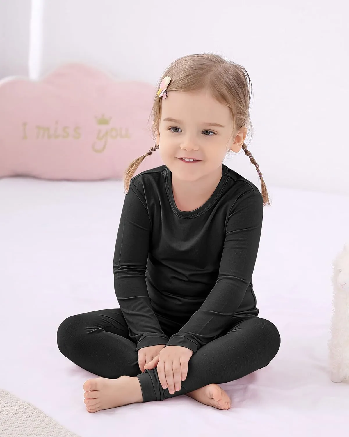 GUISBY Rayon made from Bamboo Pajamas Sets, Kids Toddler Boys Girls Daily Snug Fit Sleepwear Set