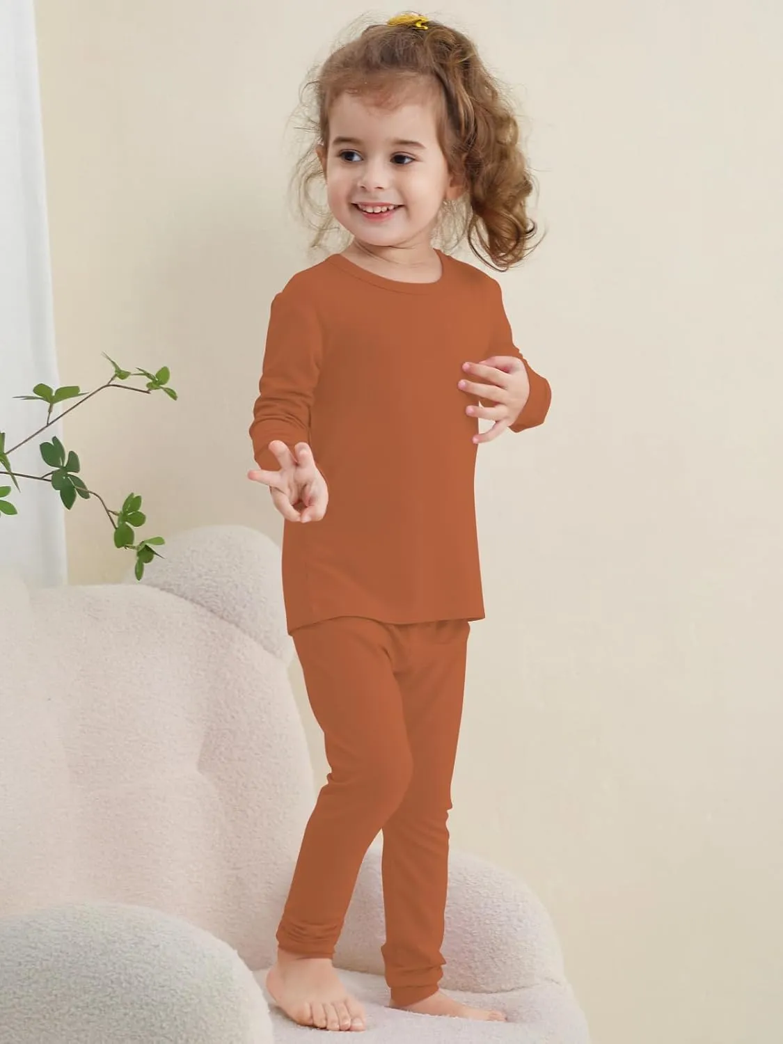 GUISBY Toddler Pajamas Set, Rayon of Bamboo Kids Boys Girls Daily Snug Fit 2 Piece Sleepers Sets