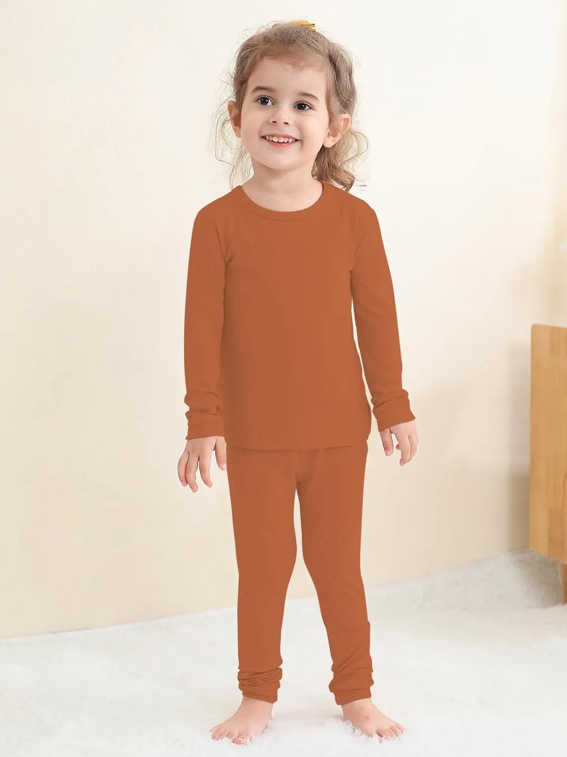 GUISBY Toddler Pajamas Set, Rayon of Bamboo Kids Boys Girls Daily Snug Fit 2 Piece Sleepers Sets