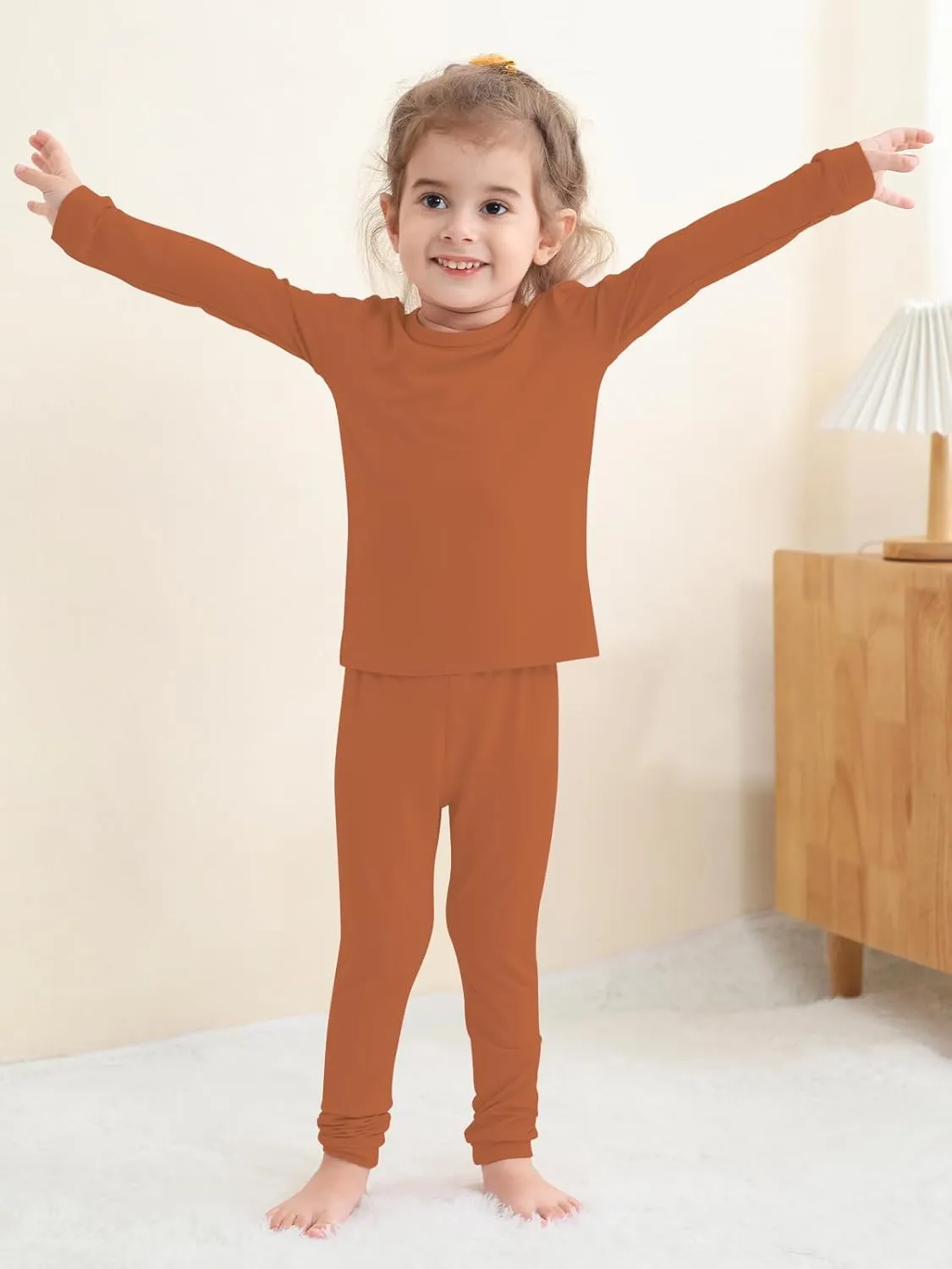 GUISBY Toddler Pajamas Set, Rayon of Bamboo Kids Boys Girls Daily Snug Fit 2 Piece Sleepers Sets