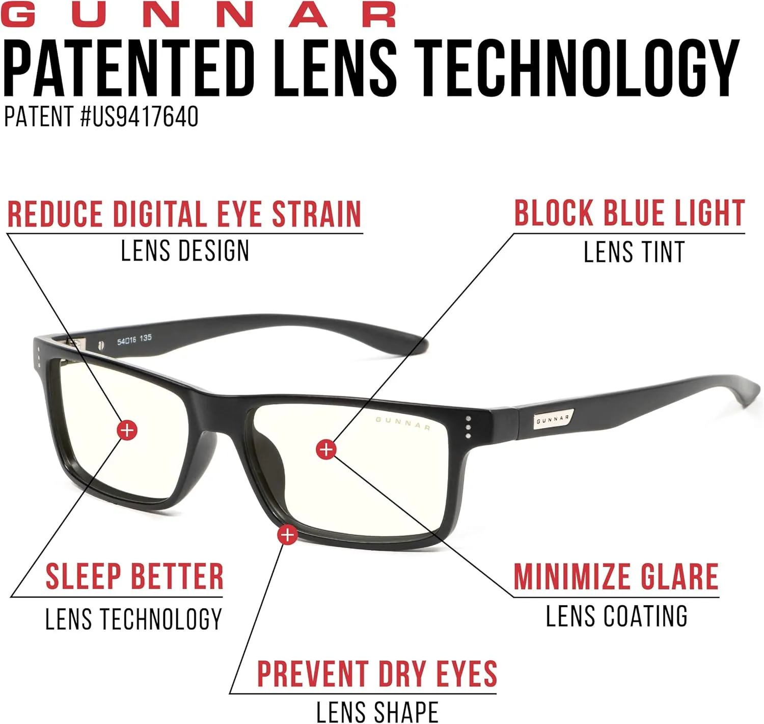 Gunnar - Blue Light Reading Glasses - Blocks 65% Blue Light - Vertex