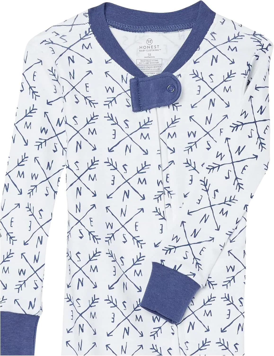 HonestBaby Baby 100% Organic Cotton Celebration Non-Slip Footed One-Piece Zip-Front Pajamas