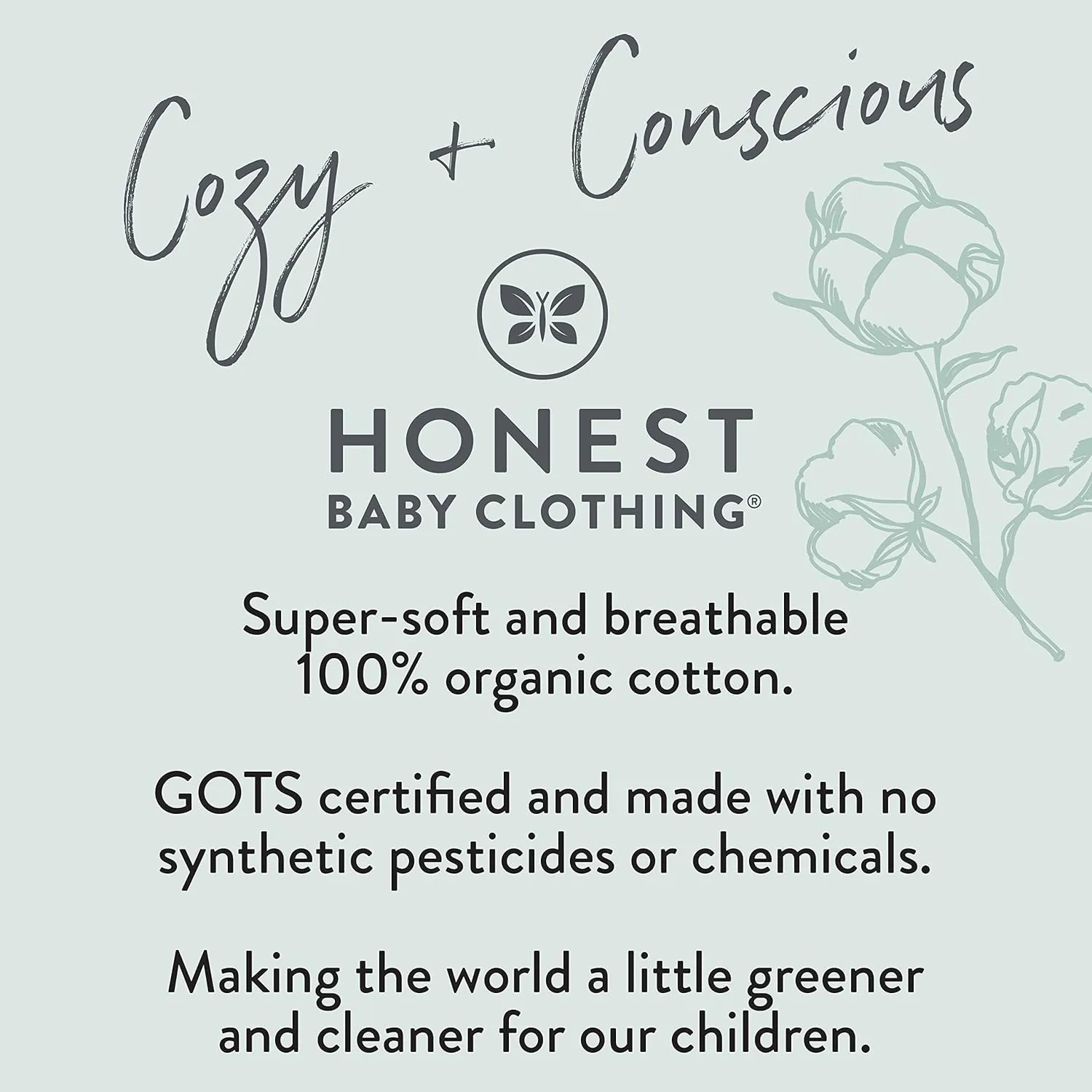 HonestBaby Baby 100% Organic Cotton Celebration Non-Slip Footed One-Piece Zip-Front Pajamas