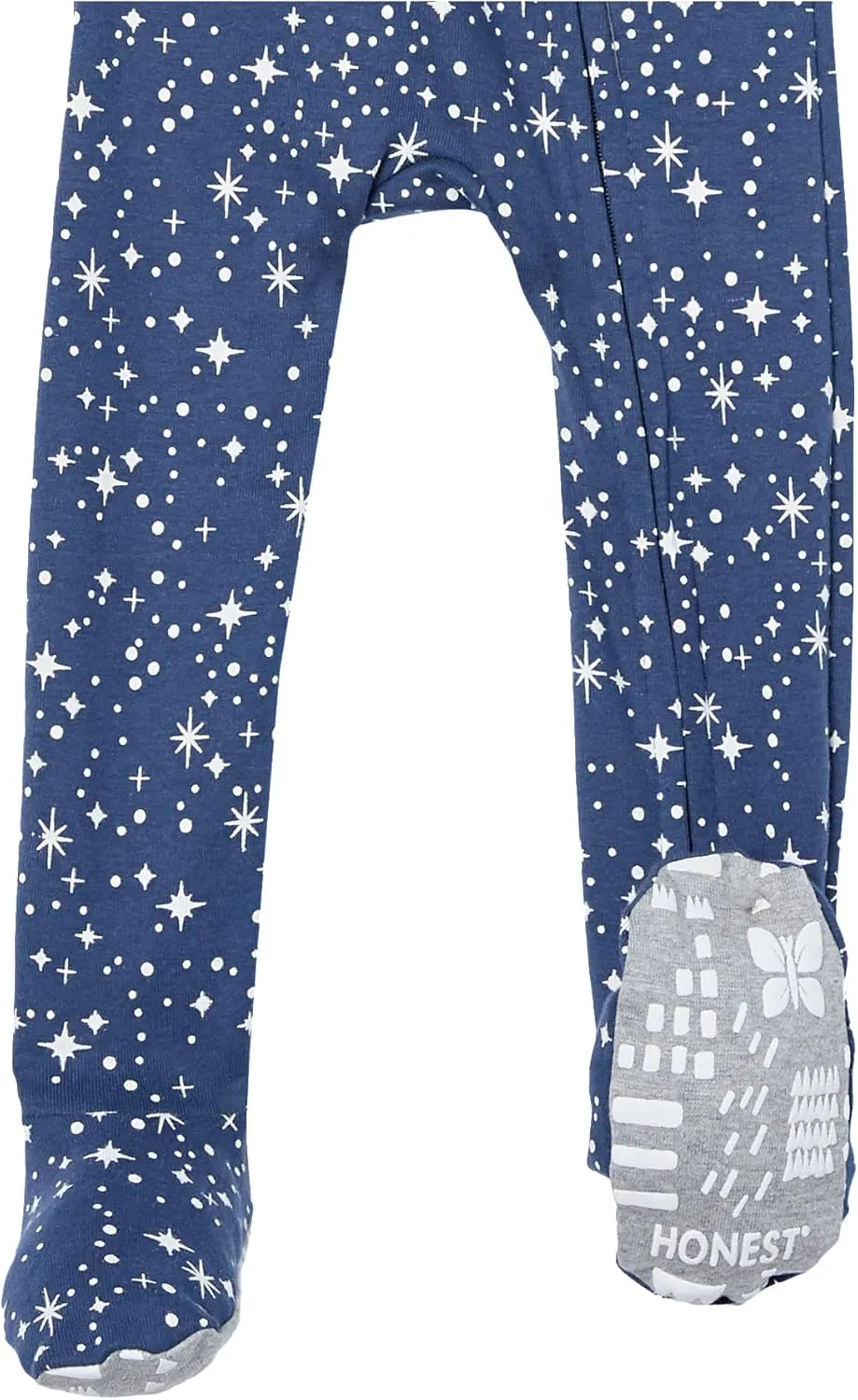 HonestBaby Baby 100% Organic Cotton Celebration Non-Slip Footed One-Piece Zip-Front Pajamas