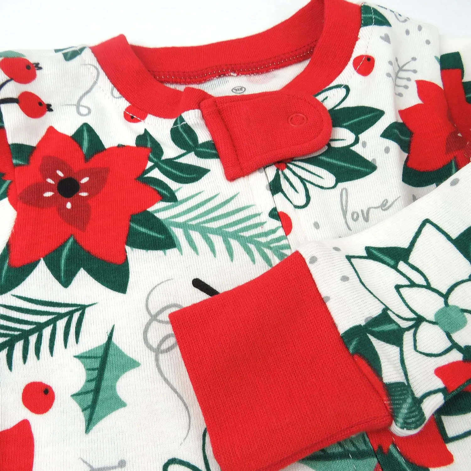 HonestBaby Baby Celebration Non-Slip Footed Pajamas One-Piece Sleeper Zip-Front Pjs 100% Organic Cotton