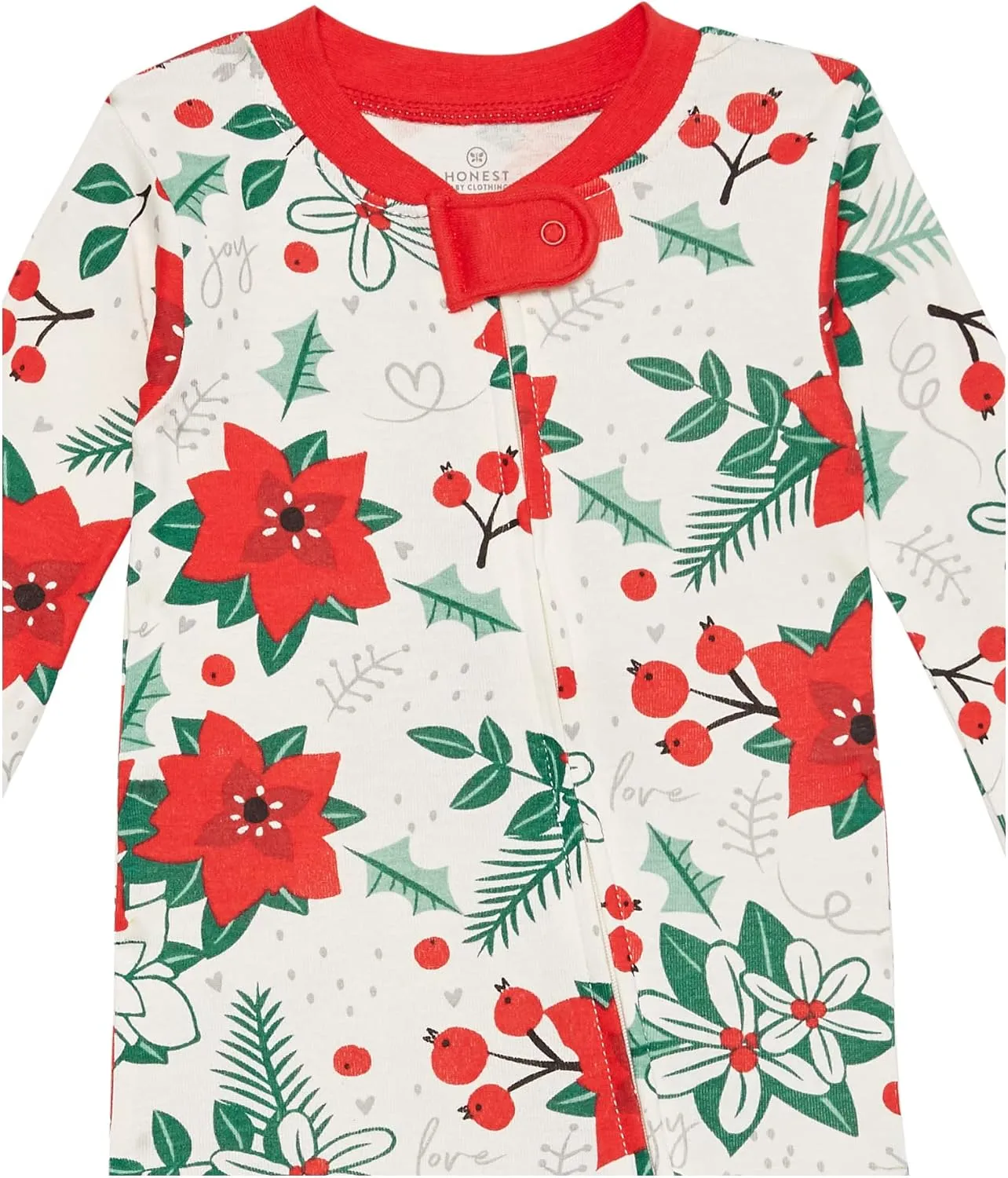 HonestBaby Baby Celebration Non-Slip Footed Pajamas One-Piece Sleeper Zip-Front Pjs 100% Organic Cotton