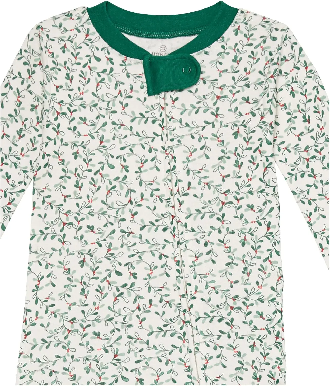 HonestBaby Baby Celebration Non-Slip Footed Pajamas One-Piece Sleeper Zip-Front Pjs 100% Organic Cotton