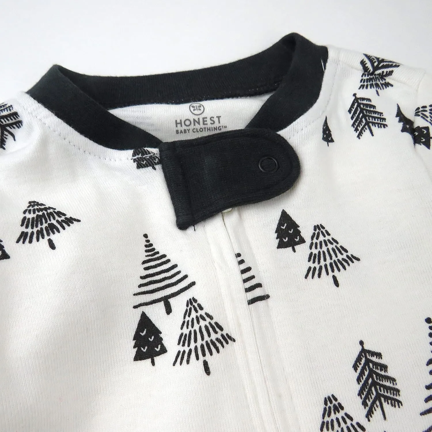 HonestBaby Baby Celebration Non-Slip Footed Pajamas One-Piece Sleeper Zip-Front Pjs 100% Organic Cotton