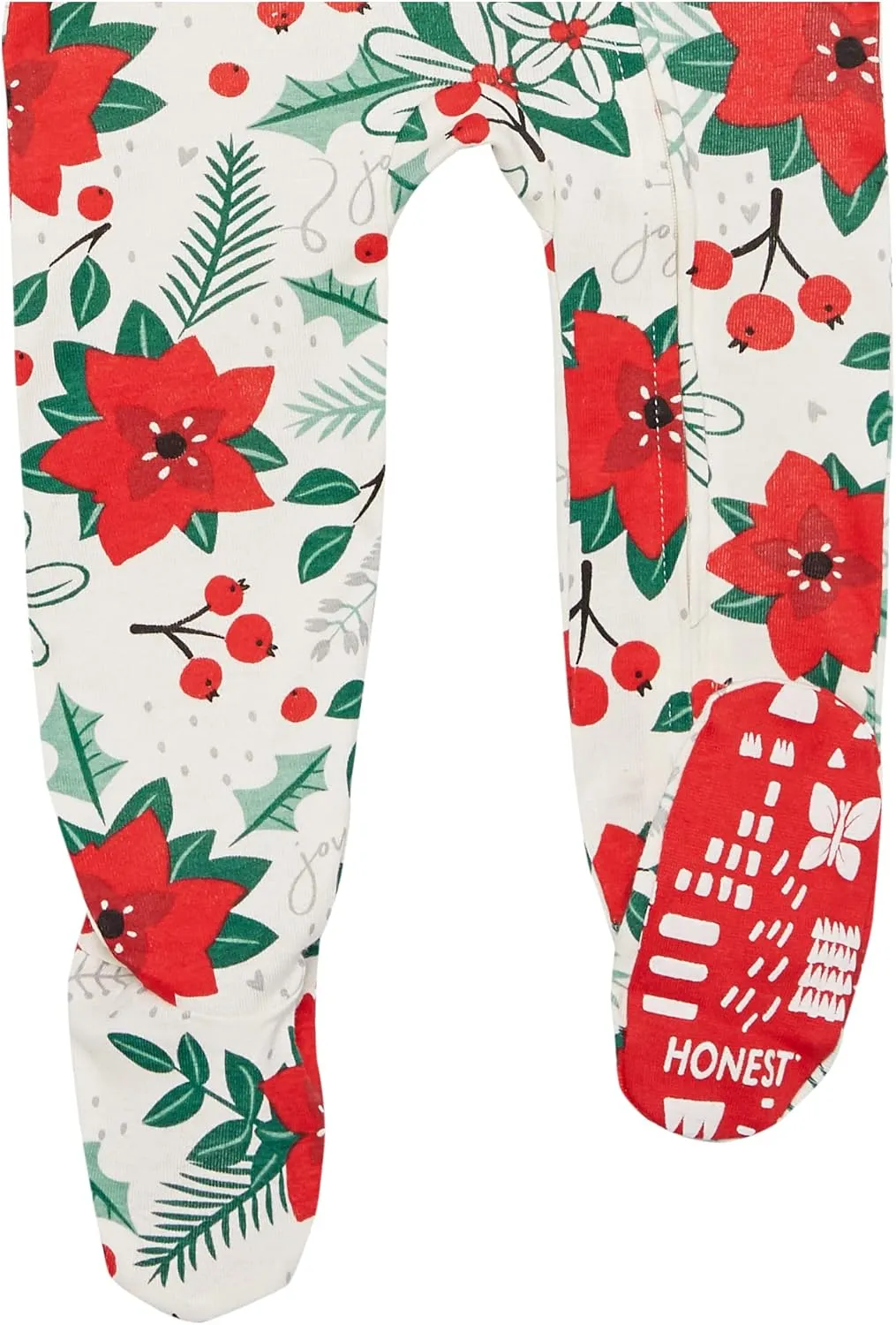 HonestBaby Baby Celebration Non-Slip Footed Pajamas One-Piece Sleeper Zip-Front Pjs 100% Organic Cotton